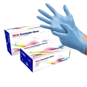 Sarung Tangan Nitrile Exsamination; Colour: Black, Blue; size: XS,S,M,L isi 100 pcs